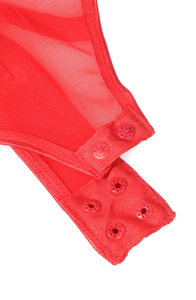 Faux Leather Bodysuit — Rouge